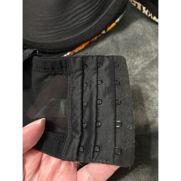 Cacique Bra beautiful colors leopard floral print with lace, Size 42DDD - Picture 7 of 8